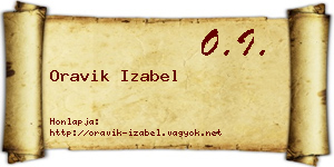 Oravik Izabel névjegykártya